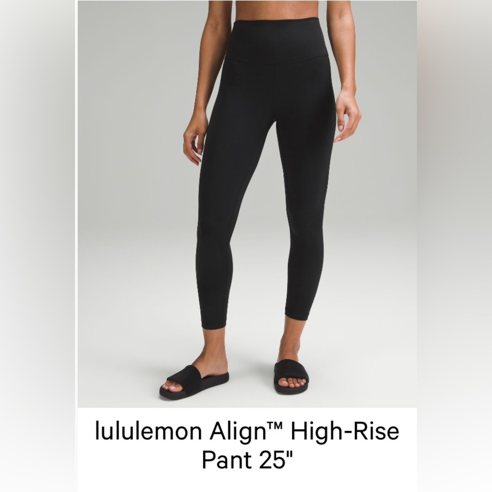 Lululemon Align High Rise Pants 25” Black - EUC - Authentic